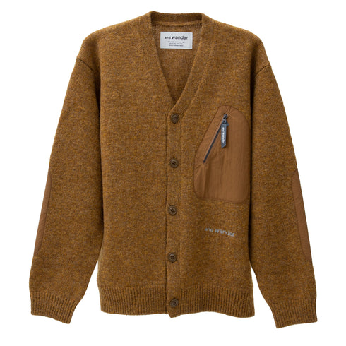 And Wander Shetland Wool Cardigan Camel 5742284361 Degli Uberti